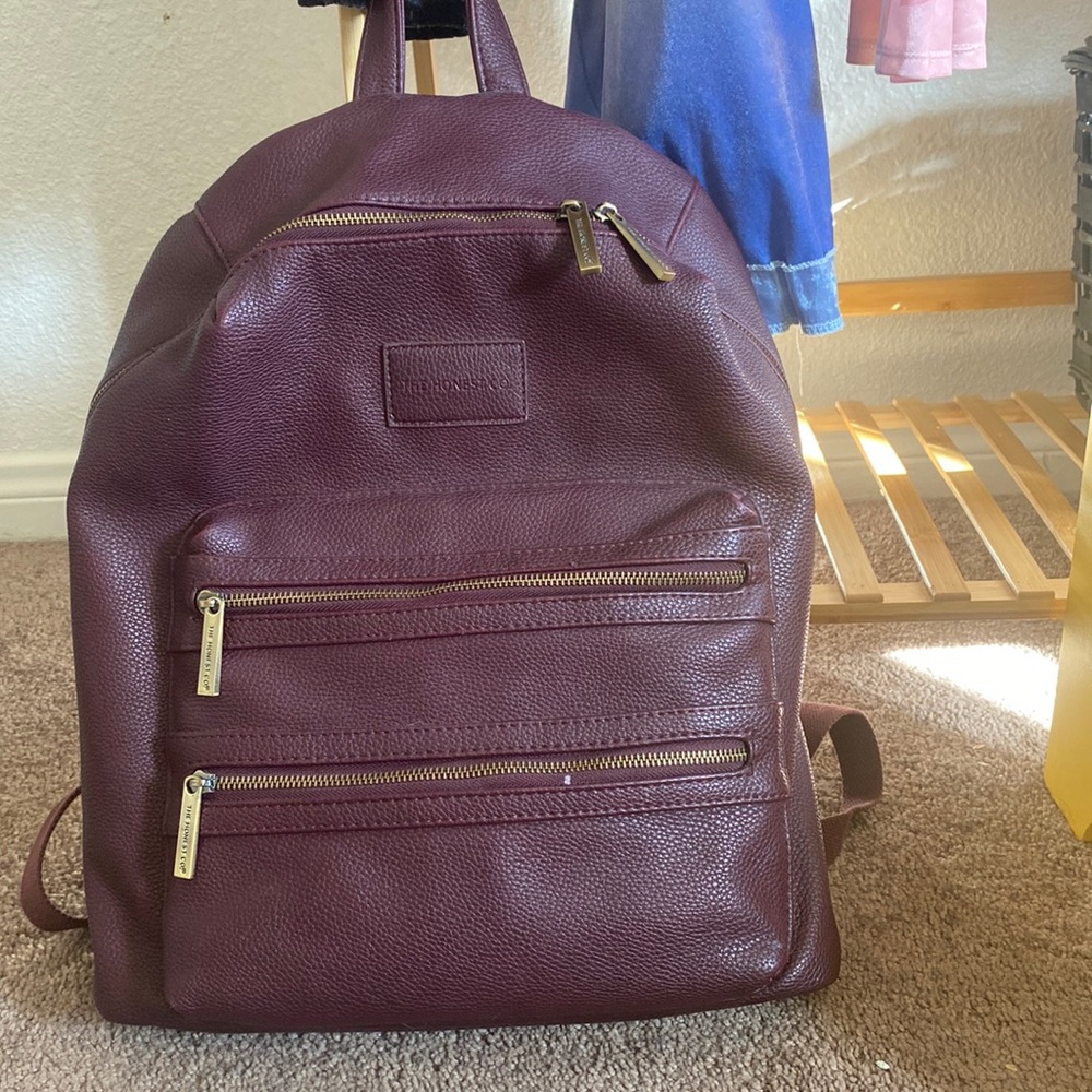 The Honest Co deep plum diaper bag